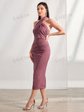  | SHEIN Modely Contrast Sequin Fuzzy Cuff Coat & Bodycon Dress | Dress | Shein | OneHub