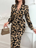  | SHEIN Modely Fashionable Leopard Print Wraparound Dress With Tie For Spring And Summer | Dress | Shein | OneHub