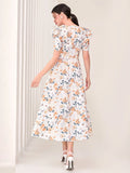  | SHEIN Modely Floral Print Puff Sleeve Dress | Dress | Shein | OneHub