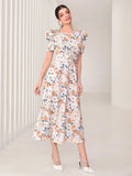  | SHEIN Modely Floral Print Puff Sleeve Dress | Dress | Shein | OneHub