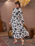  | SHEIN Modely Floral Print Shirred Flounce Sleeve Ruffle Hem Dress | Dress | Shein | OneHub