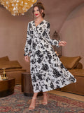 | SHEIN Modely Floral Print Shirred Flounce Sleeve Ruffle Hem Dress | Dress | Shein | OneHub