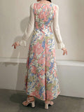  | SHEIN Modely Floral Printed Patchwork Dress With Sweetheart Neckline And Waist Tie | Dress | OneHub | OneHub