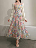  | SHEIN Modely Floral Printed Patchwork Dress With Sweetheart Neckline And Waist Tie | Dress | OneHub | OneHub
