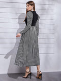  | SHEIN Modely Mock Neck Leg-of-mutton Sleeve Houndstooth Dress | Dress | Shein | OneHub