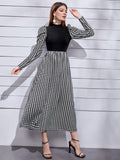  | SHEIN Modely Mock Neck Leg-of-mutton Sleeve Houndstooth Dress | Dress | Shein | OneHub