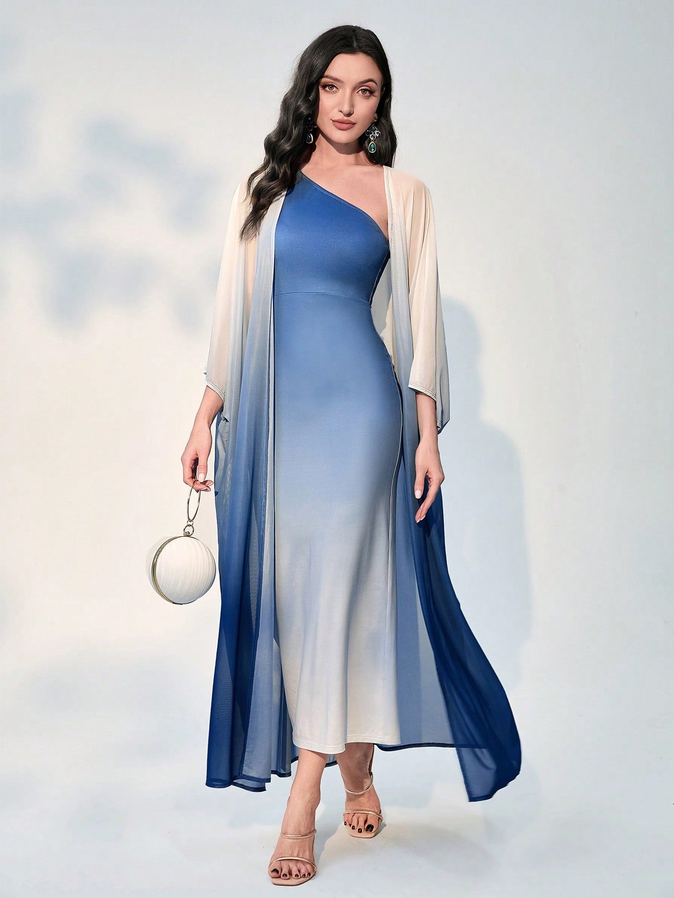  | SHEIN Modely Ombre One Shoulder Dress With Coat | Dress | Shein | OneHub