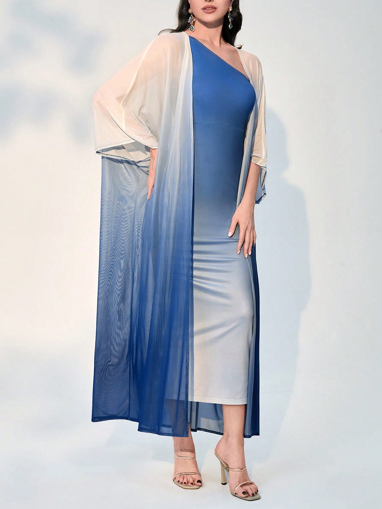  | SHEIN Modely Ombre One Shoulder Dress With Coat | Dress | Shein | OneHub