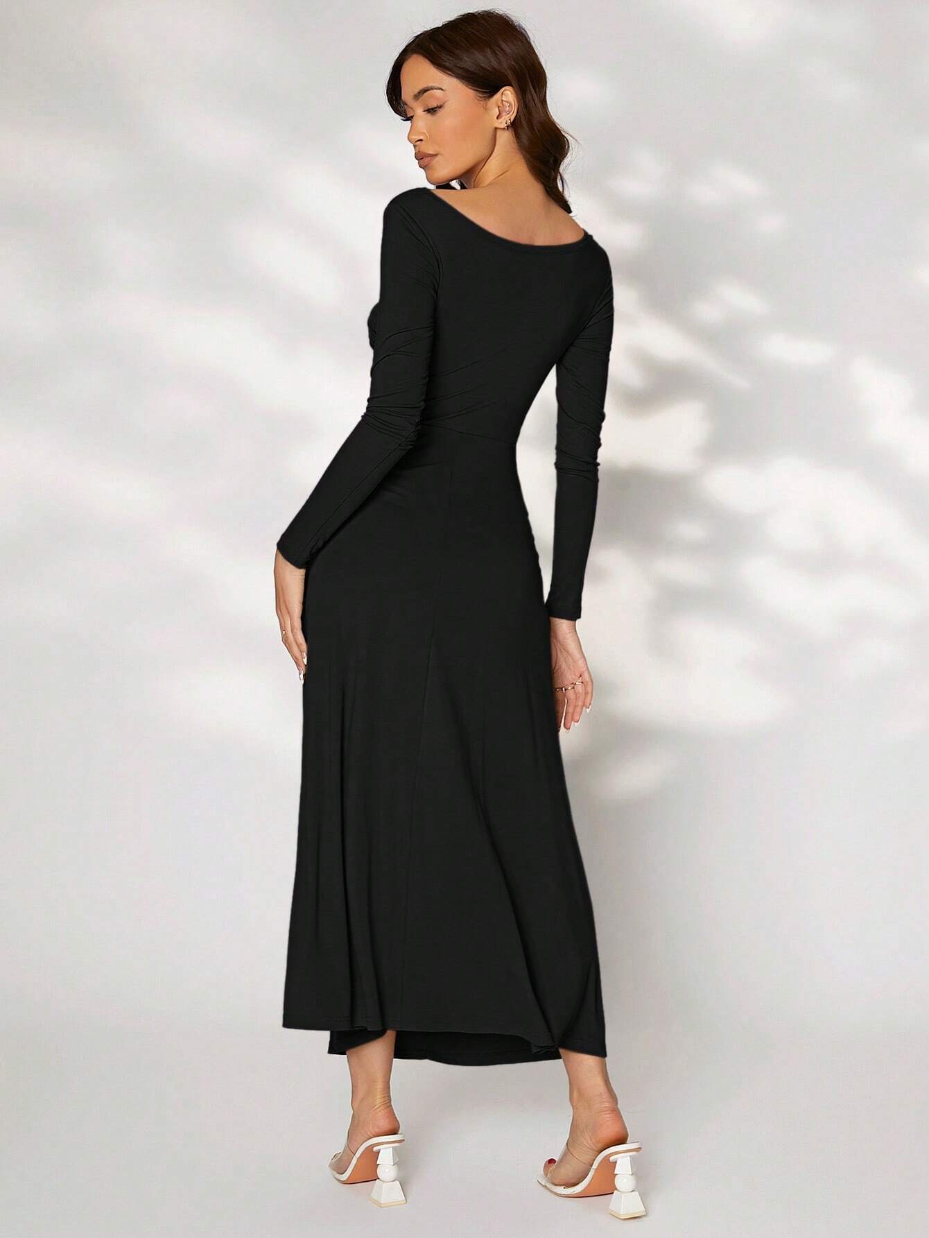  | SHEIN Modely Solid Ruched Side Dress | Dress | Shein | OneHub