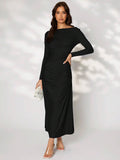  | SHEIN Modely Solid Ruched Side Dress | Dress | Shein | OneHub