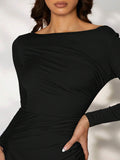  | SHEIN Modely Solid Ruched Side Dress | Dress | Shein | OneHub