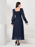  | SHEIN Modely Square Neck Flounce Sleeve A-line Dress | Dress | Shein | OneHub