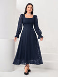  | SHEIN Modely Square Neck Flounce Sleeve A-line Dress | Dress | Shein | OneHub