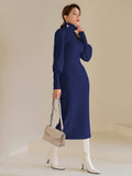  | SHEIN Modely Turtle Neck Gigot Sleeve Belted Sweater Dress | Dress | Shein | OneHub