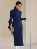  | SHEIN Modely Turtle Neck Gigot Sleeve Belted Sweater Dress | Dress | Shein | OneHub