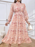 SHEIN Modely Women Fashionable Floral Print Elegant Versatile Dress