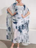  | SHEIN Modely Women's Ink Printed Spaghetti Strap Dress And Jacket Two Piece Set | Dress | Shein | OneHub