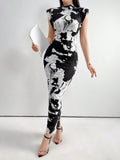  | SHEIN Modely Women's Printed Slim-Fit Arabian Robe Dress With Side Slit | Dress | Shein | OneHub