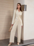  | SHEIN Modichic Women's Elegant Commuter All-Match Lapel Metal Button Cinched Waist Long Sleeve Jumpsuit | Jumpsuit | Shein | OneHub