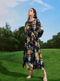  | SHEIN Mulvari Floral Print Lantern Sleeve Belted Dress | Dress | Shein | OneHub