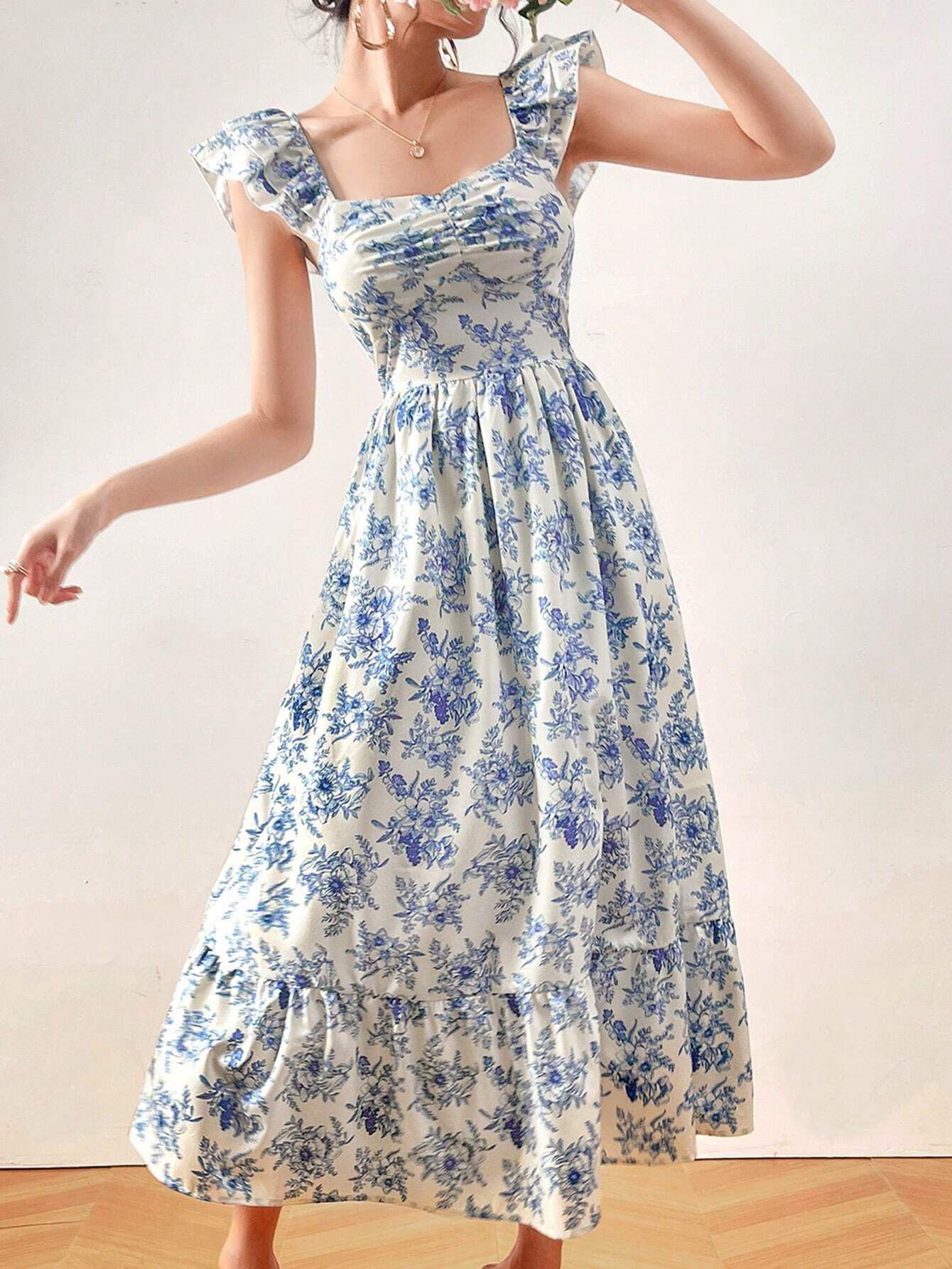  | SHEIN Mulvari Women's Fashionable Floral Print Batwing Sleeve Dress | Dress | Shein | OneHub