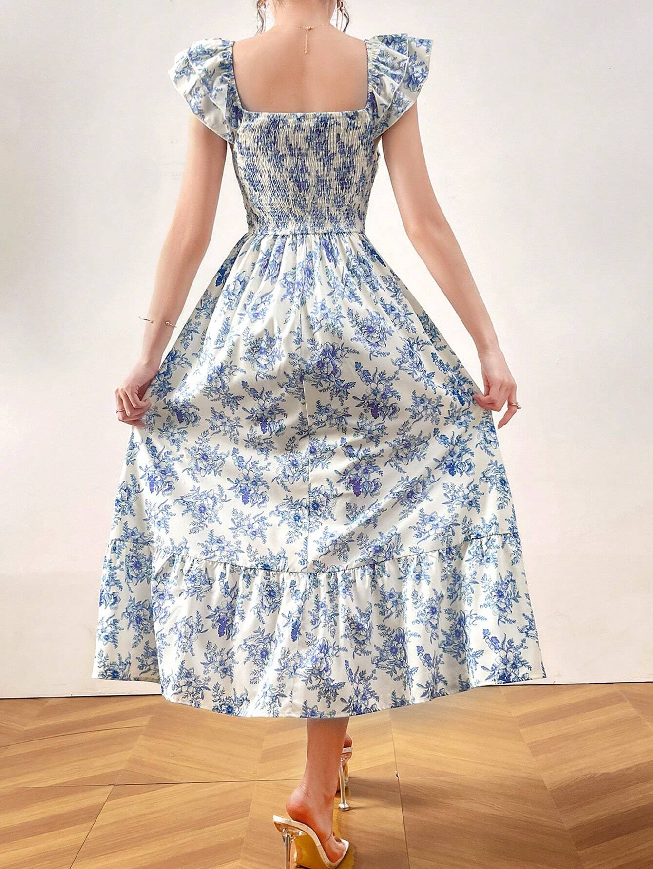  | SHEIN Mulvari Women's Fashionable Floral Print Batwing Sleeve Dress | Dress | Shein | OneHub