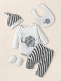  | SHEIN Newborn Baby Boy Cartoon Embroidery Bodysuit & Striped Pants | Bodysuit | Shein | OneHub