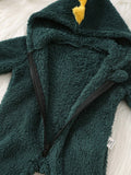  | SHEIN Newborn Baby Boys Autumn Winter Hooded Horn Shaped Zipper Front Long Sleeve Fleece Romper | Dress | Shein | OneHub