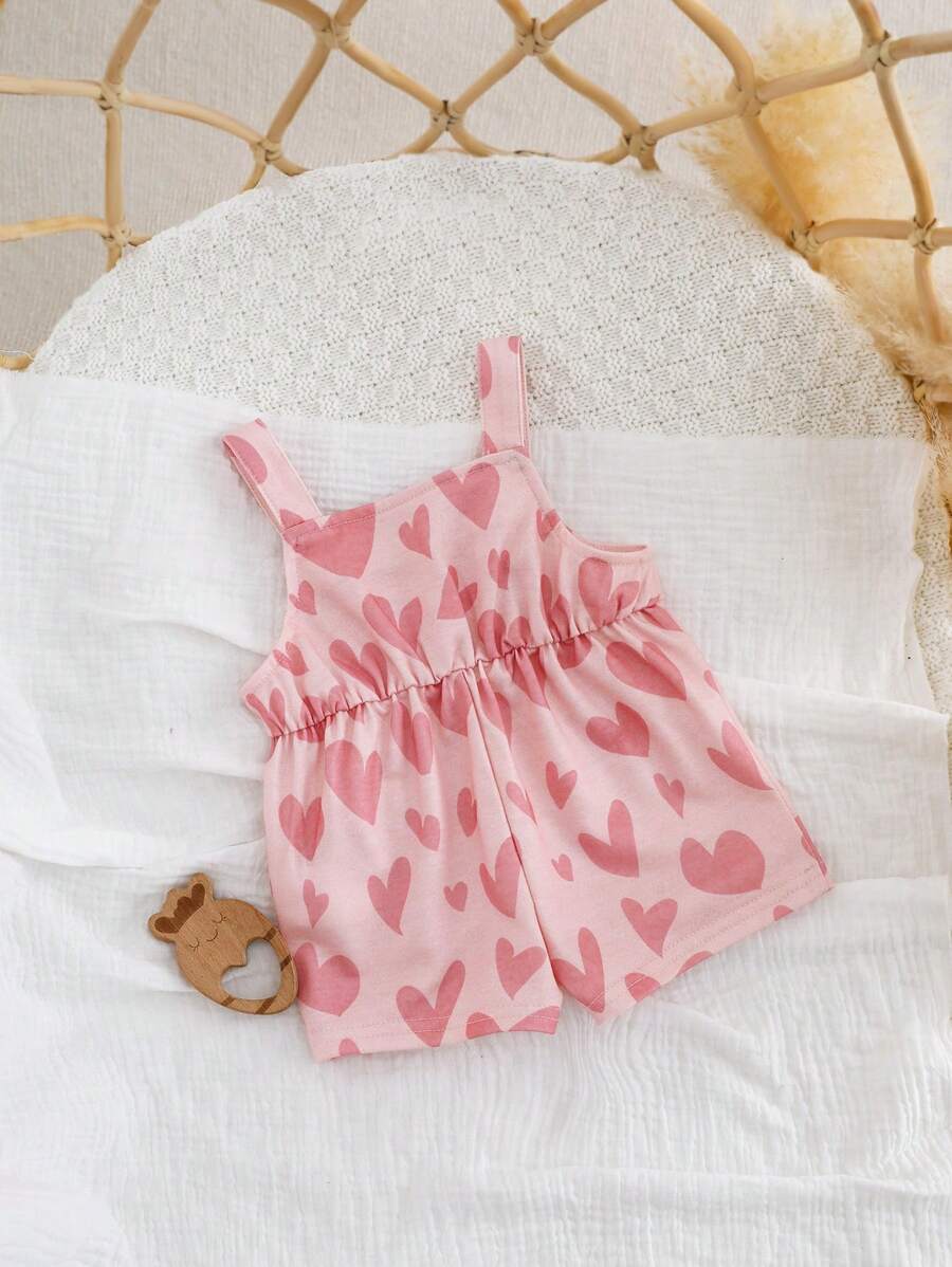  | SHEIN Newborn Baby Girls Cute Versatile Pink Heart Playsuit For Summer | Dress | Shein | OneHub