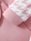  | SHEIN Newborn Baby Girls' Pink Gingham Print 3d Shaped Hat, Towel, Footed Jumpsuit, And Bodysuit Set With Gift Box | Dress | Shein | OneHub