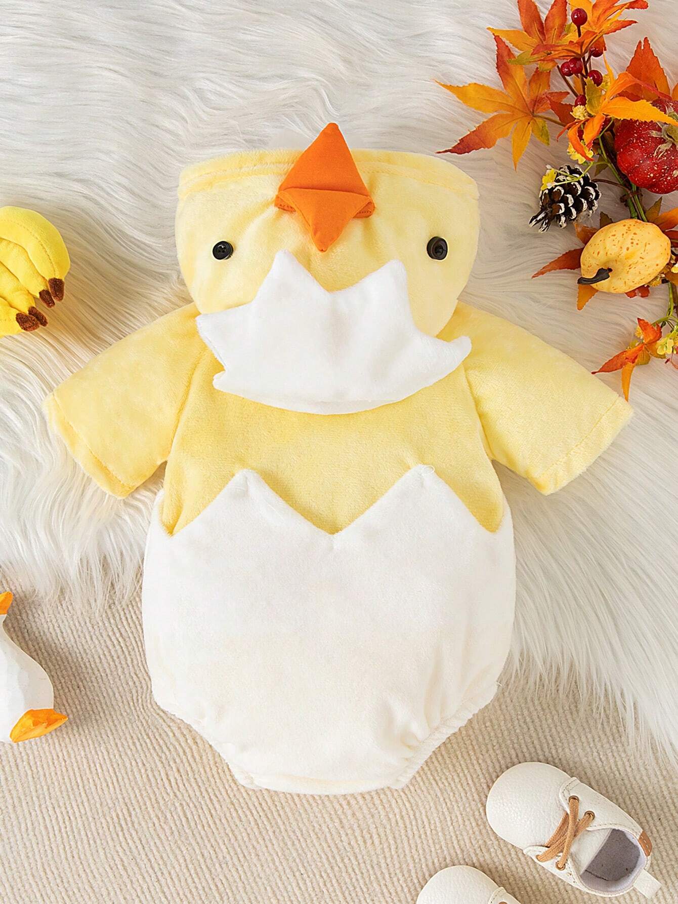  | SHEIN Persoplay Kids New Arrival 2024 Comfortable And Cute Baby Boys' Chick Shaped Hooded Bodysuit | Dress | Shein | OneHub