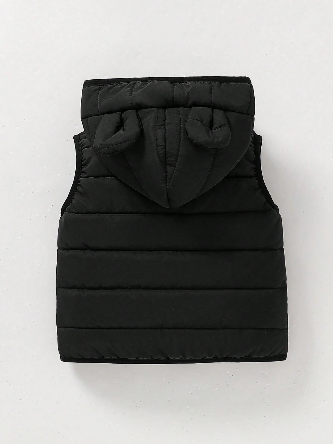 SHEIN Playful Pals Baby Boy Cotton Padded Vest With Hood And Ear Design