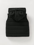 SHEIN Playful Pals Baby Boy Cotton Padded Vest With Hood And Ear Design