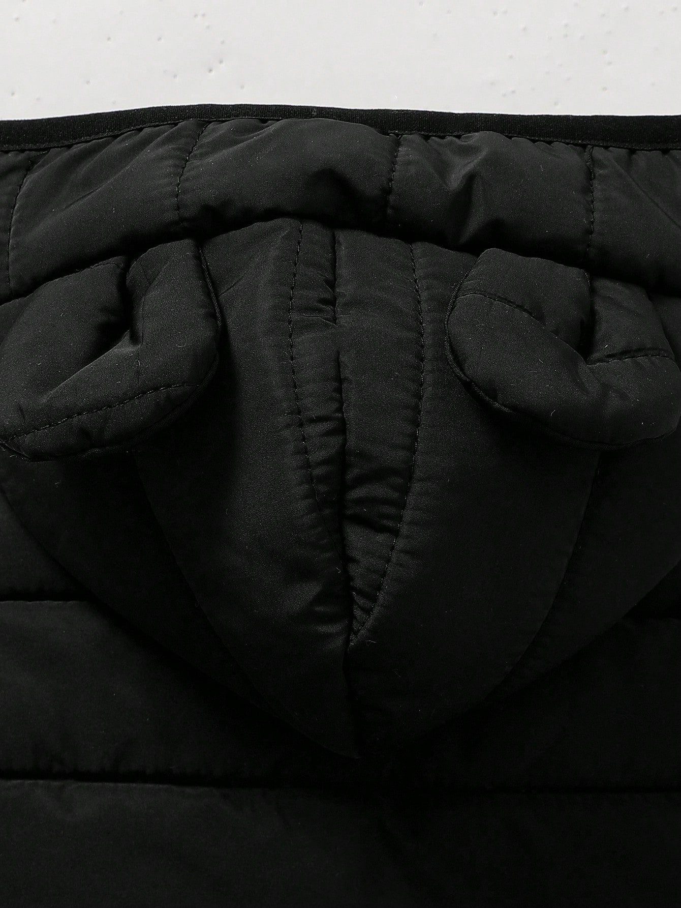 SHEIN Playful Pals Baby Boy Cotton Padded Vest With Hood And Ear Design