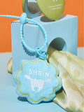 SHEIN Plush Flower Shaped Cute Bag Charm/Keychain (Blue)