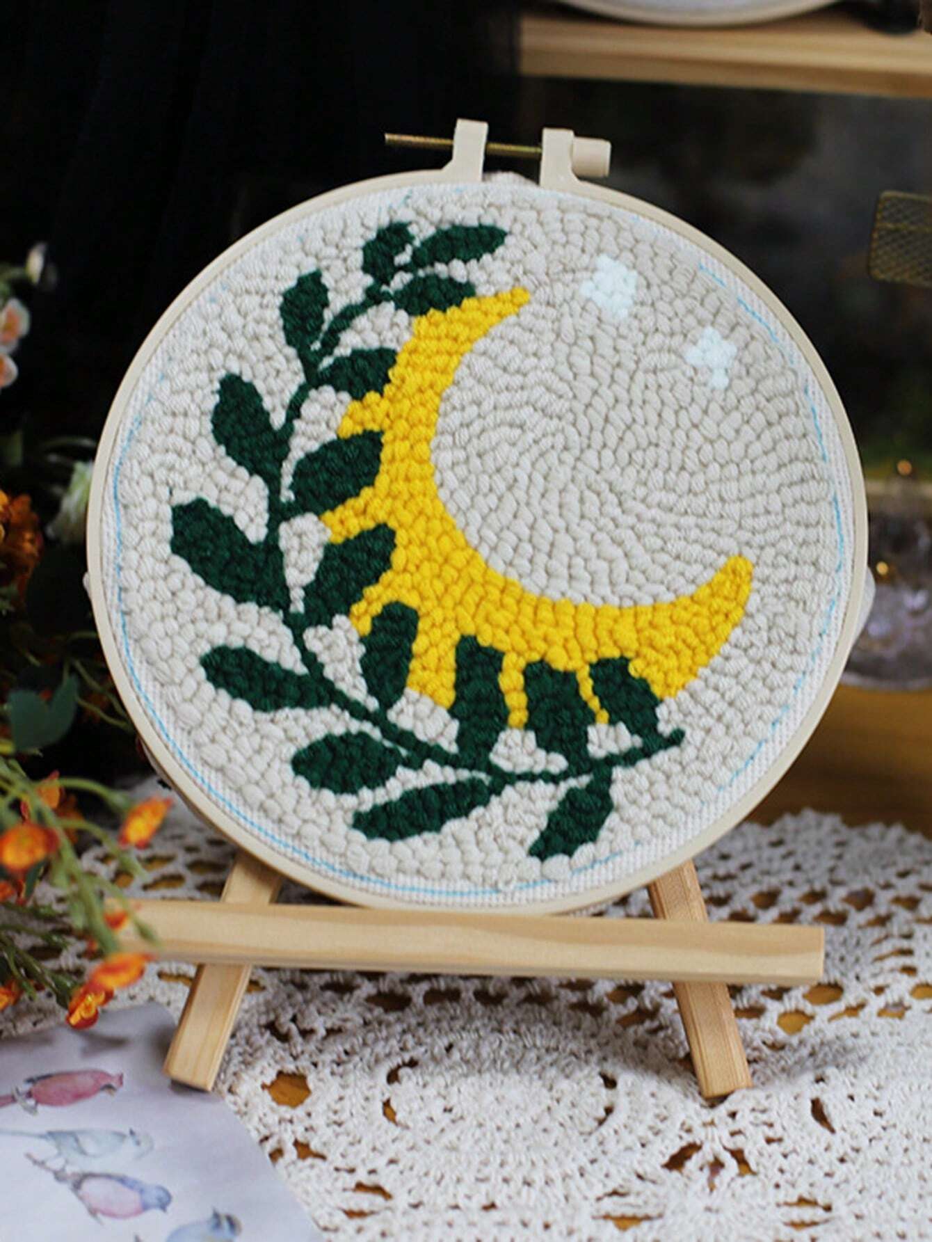 SHEIN Poke Embroidery New Handmade Diy Animal Embroidery Kit, Beginner Diy Material Kit