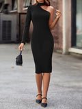  | SHEIN Privé Asymmetrical Neck Bodycon Dress | Dress | Shein | OneHub