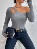  | SHEIN Privé Asymmetrical Neck Cut Out Sweater | Top | Shein | OneHub