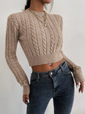  | SHEIN Priv̩ Cable Knit Crop Sweater | Top | Shein | OneHub