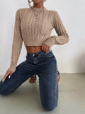  | SHEIN Priv̩ Cable Knit Crop Sweater | Top | Shein | OneHub
