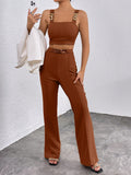  | SHEIN Chain Detail Cami Top & Flare Leg Pants | Top and Pant Set | Shein | OneHub