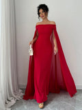  | SHEIN Privé Christmas Red Elegant Sexy Off Shoulder Cinched Waist Mermaid Dress | Dress | Shein | OneHub