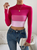  | SHEIN Privé Colour Block Mock Neck Sweater | Top | Shein | OneHub