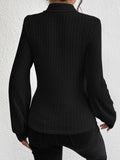  | SHEIN Priv̩ Cut Out Mock Neck Lantern Sleeve Tee | Top | Shein | OneHub