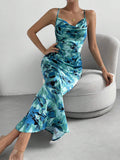  | SHEIN Priv̩ Floral Print Draped Collar Cami Dress | Dress | Shein | OneHub