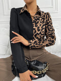  | SHEIN Privé Leopard Print Spliced Button Up Shirt | Blouse | Shein | OneHub