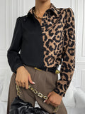  | SHEIN Privé Leopard Print Spliced Button Up Shirt | Blouse | Shein | OneHub