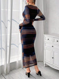  | SHEIN Priv̩ Mesh Gradient Print Pleated Bodycon Dress | Dress | Shein | OneHub