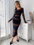  | SHEIN Priv̩ Mesh Gradient Print Pleated Bodycon Dress | Dress | Shein | OneHub