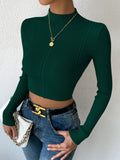  | SHEIN Priv̩ Mock Neck Cable Knit Crop Sweater | Top | Shein | OneHub